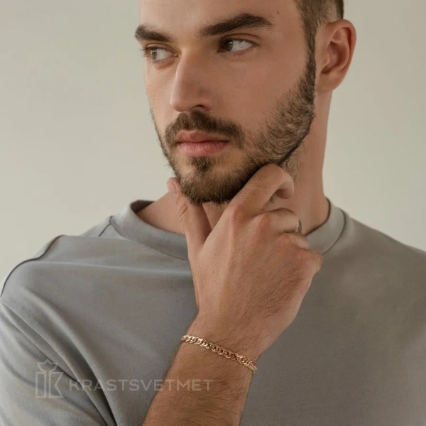 Браслет из красного золота, плетение «Нонна»